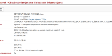 Izgradnja postrojenja - izmjene