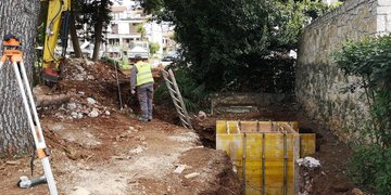 Situazione dei lavori – costruzione della rete fognaria in parte della via Vitomir Širola Pajo, passo Milan Macan e passo Marija